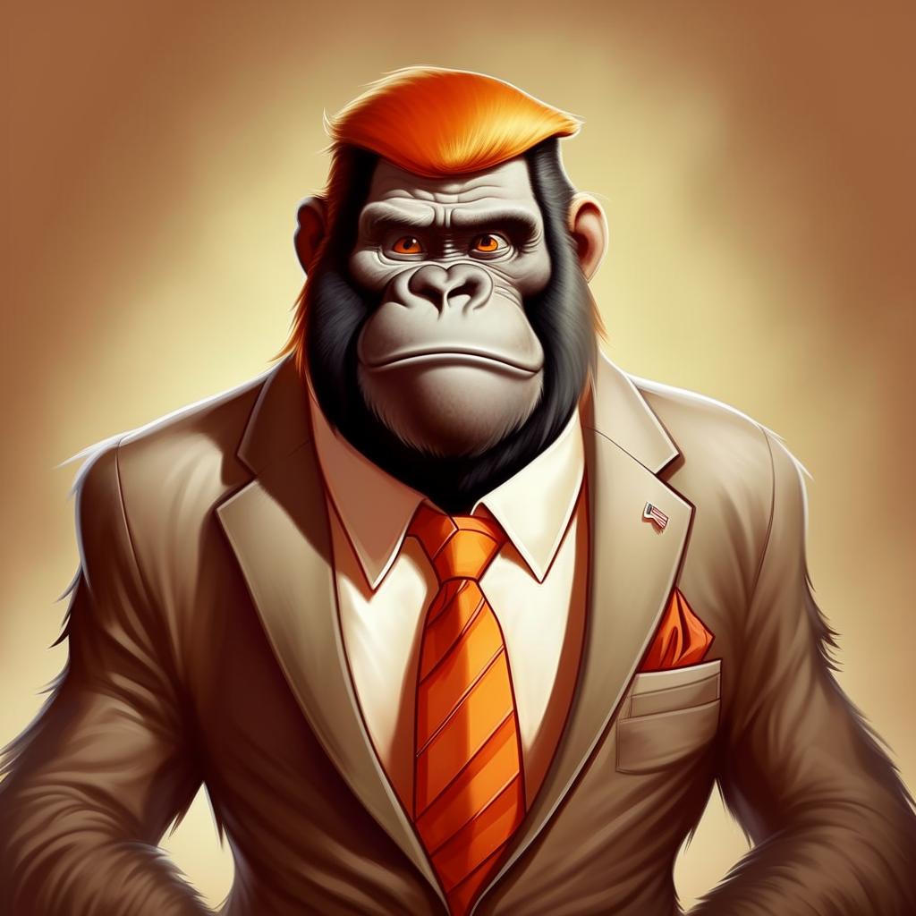 Meet the Suited Gorilla: Your Friendly Cartoon Buddy!