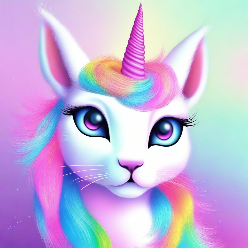 Moonlight Whispers: Unicorn Cat Fusion