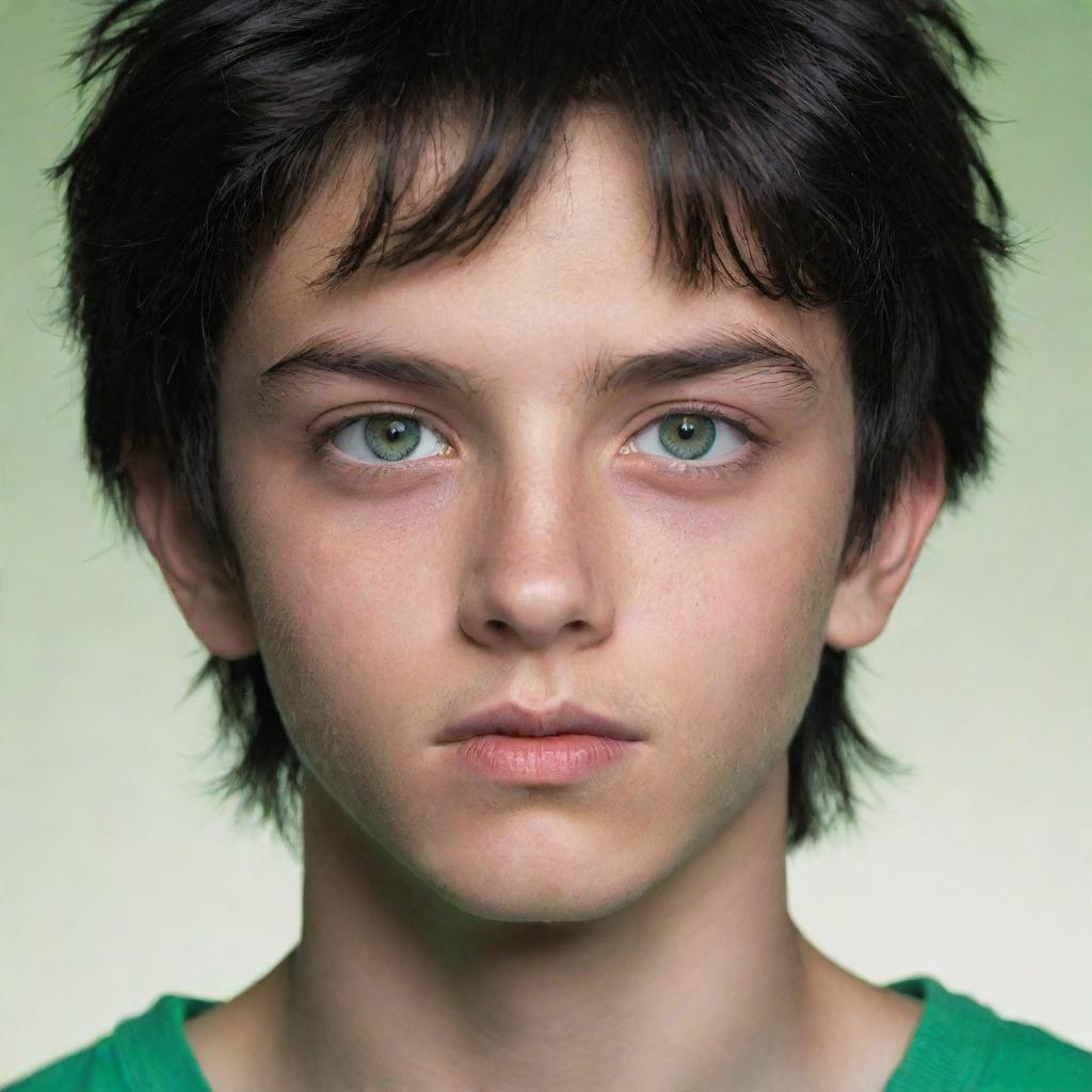Boy With Intense Green Eyes