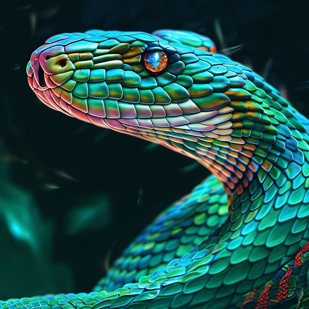 Ethereal Ouroboros: Iridescent Serpent