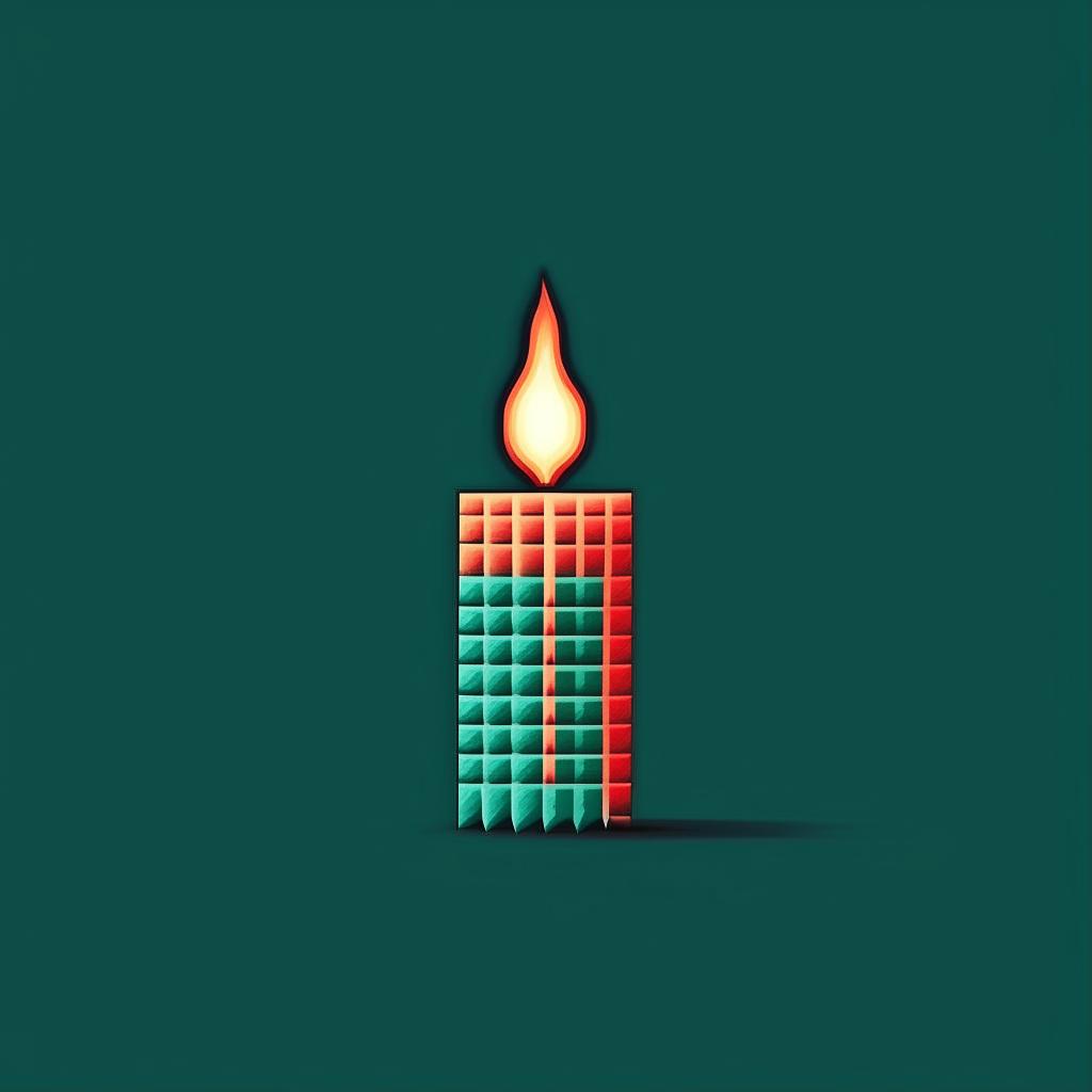 Illuminate Your Brand: Minimalistic Pixel Art Candle Logo