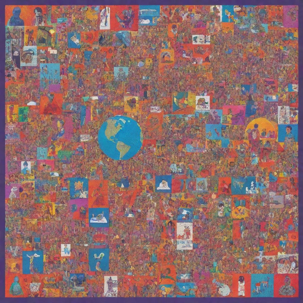 Mosaic of Pop Culture: A Colorful Blend of Iconic Symbols