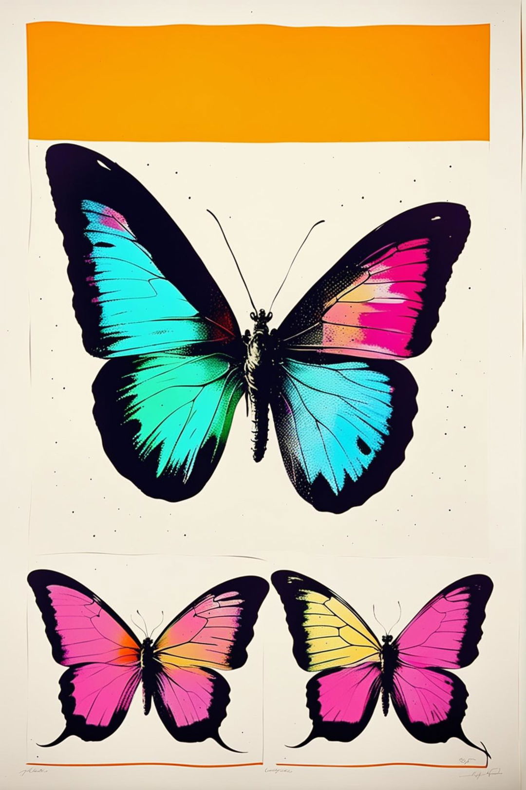 Warhol-Inspired Pop Art Butterfly