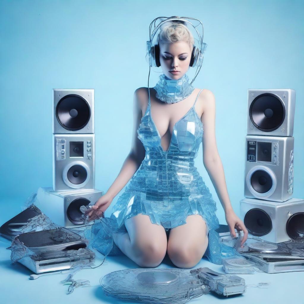 Ice Blue Metallic Elegance
