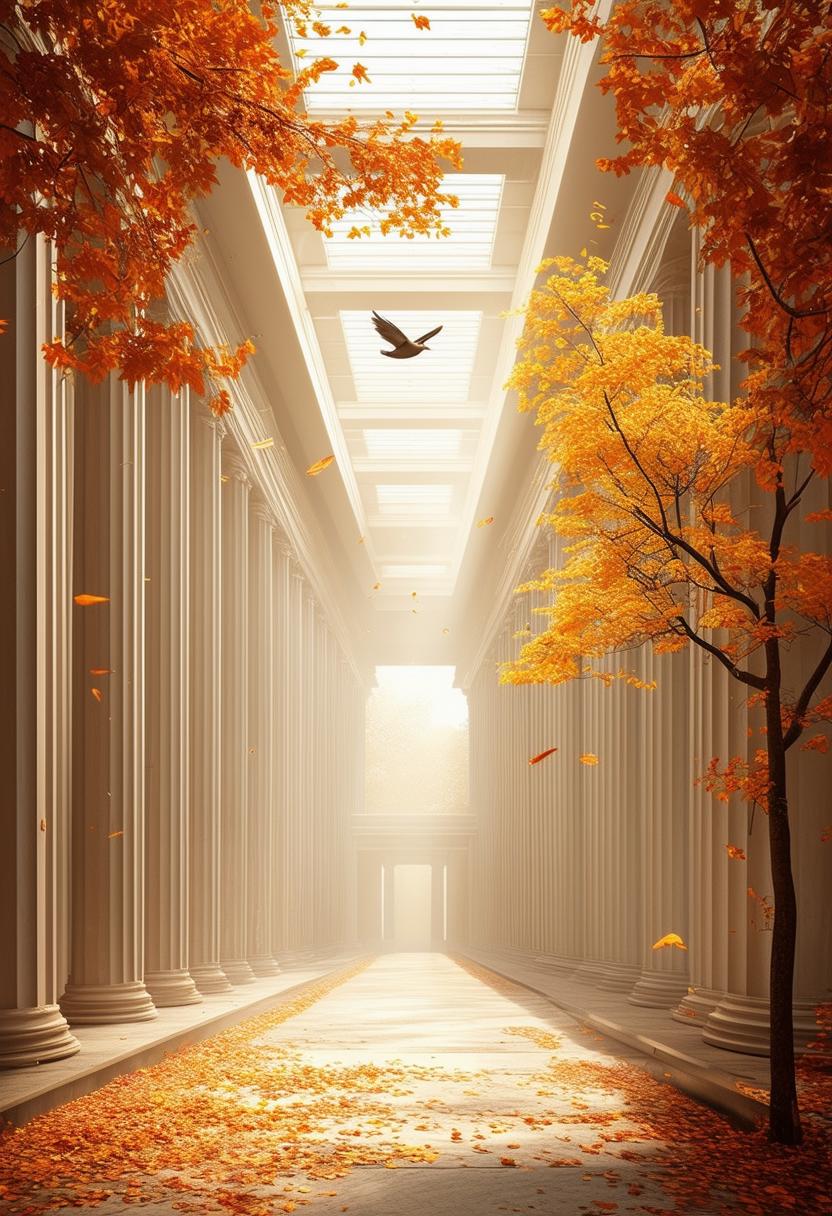 Ethereal Grandeur: Luminous Roman Atrium