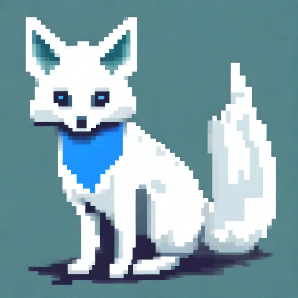 Whimsical White Fox with Blue Spots