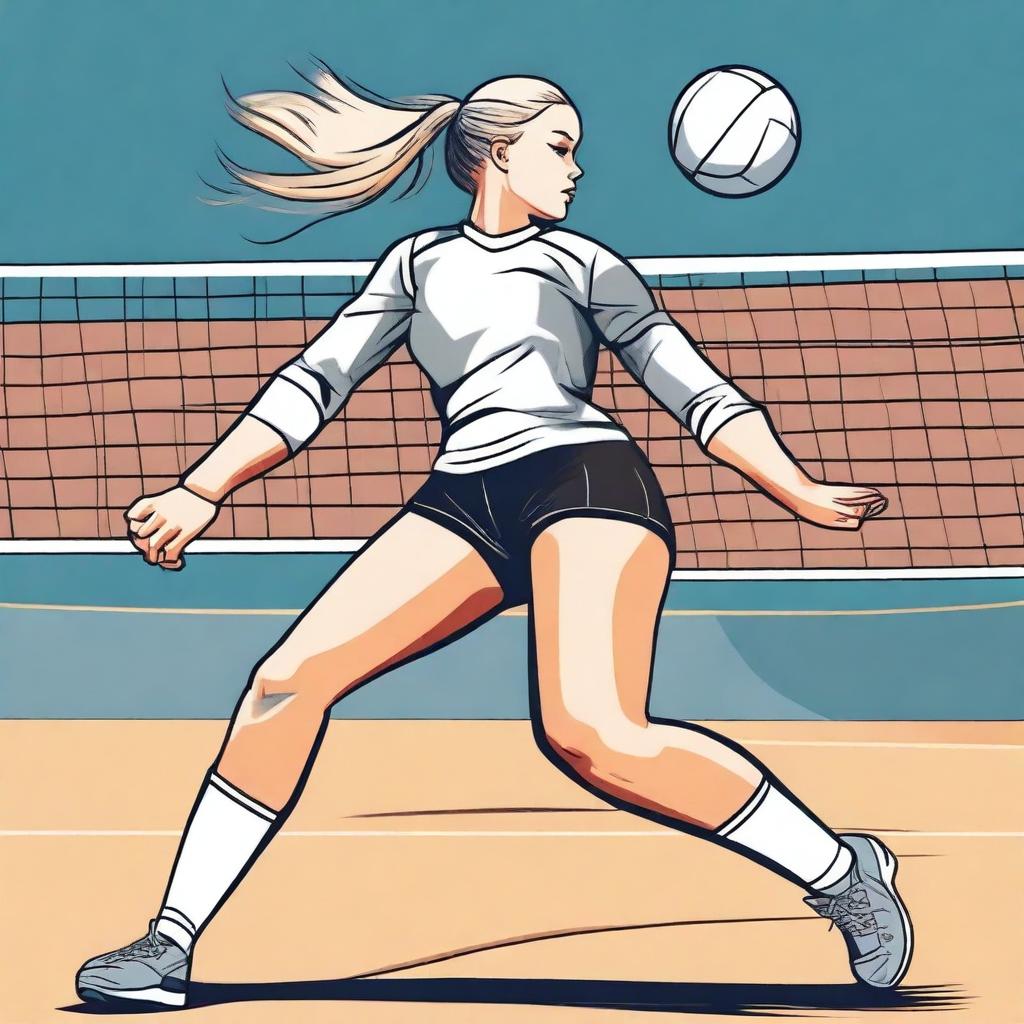 Spiking the Competition: Volleyball Player in Action