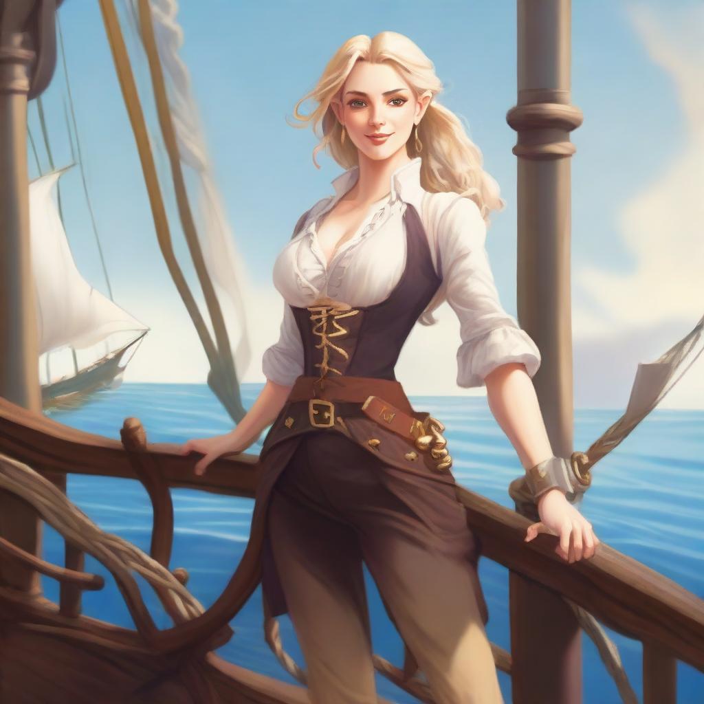 Swashbuckling Adventure Awaits: A Blonde Half-Elf Pirates Quest
