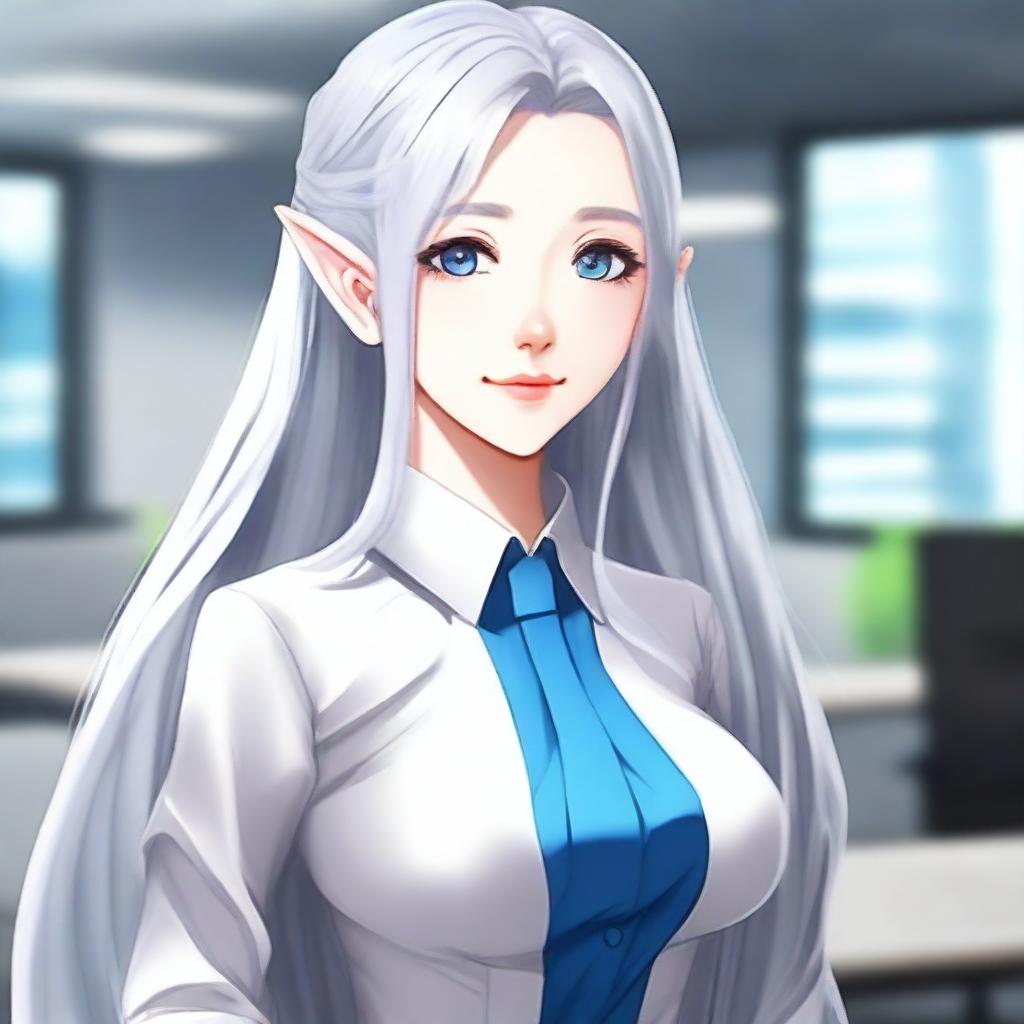 Modern Enchantment: Anime-Style Elf in Power Suit