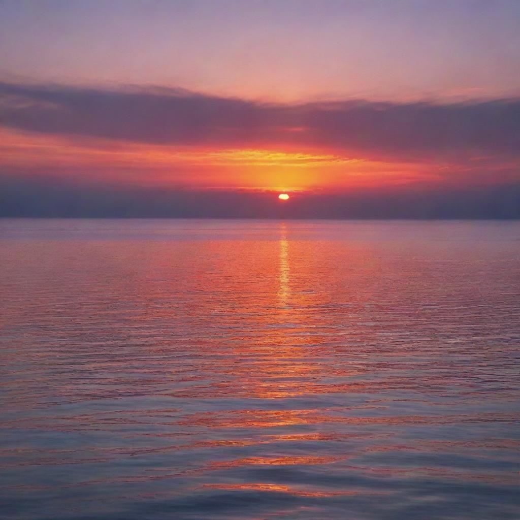 Peaceful Sunset over the Serene Sea