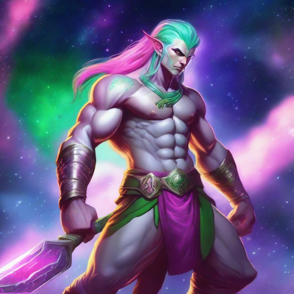 Meet the Guardian of the Realm: A Male Astral Elf Barbarian