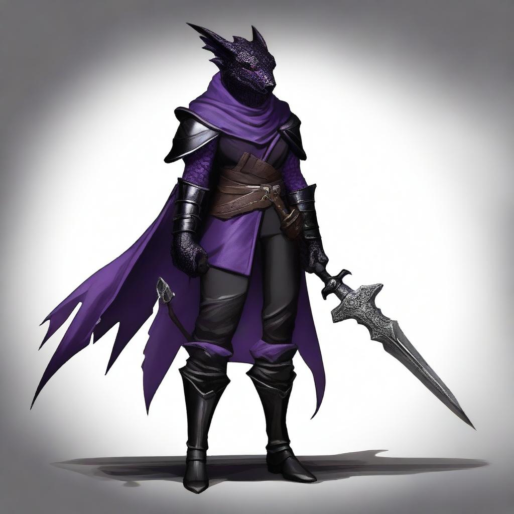 Magic in the Shadows: Black & Purple Dragonborn Rogue