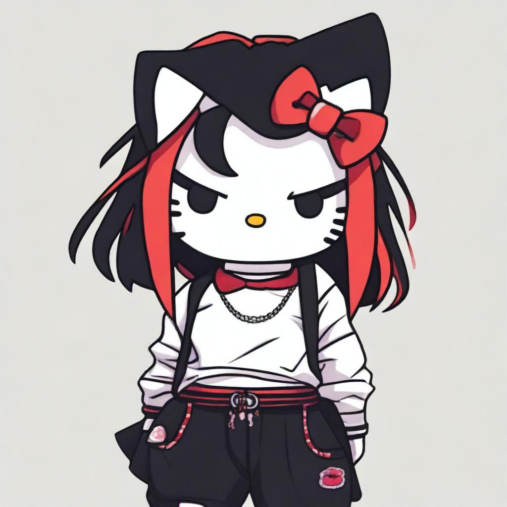 Hello Kitty Goes Edgy: Grunge-Chic Outfit