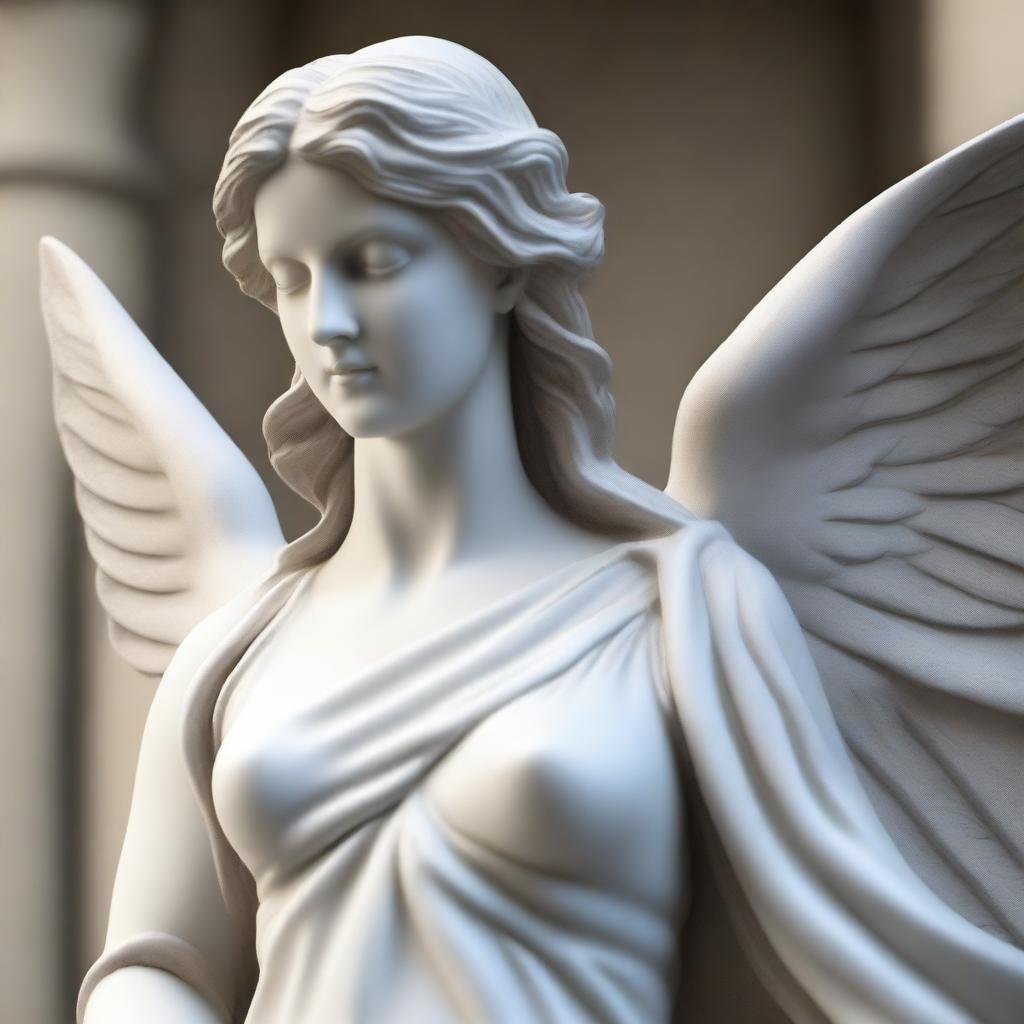 Ethereal Beauty: Greek Veiled Angel Statue