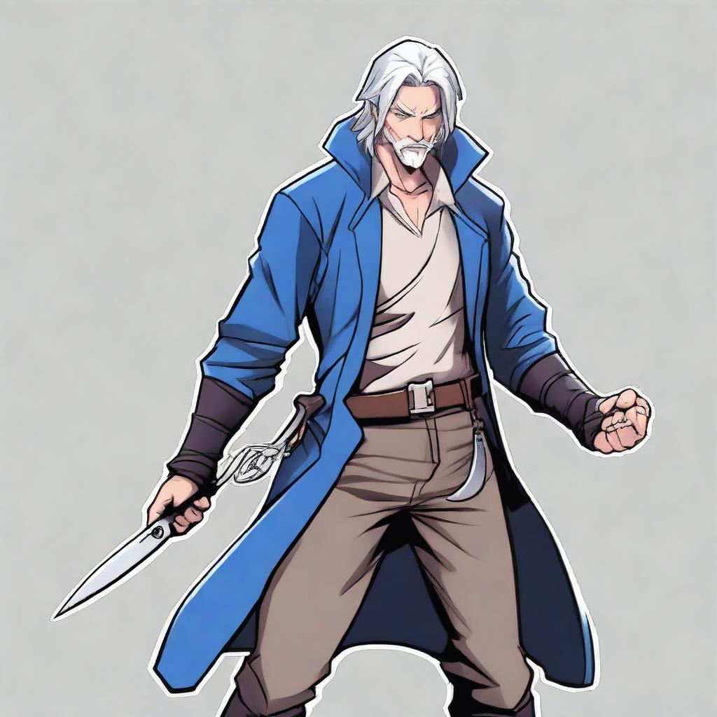 Mysterious Rogue: Silver Hair, Blue Eyes, Cutting Edge