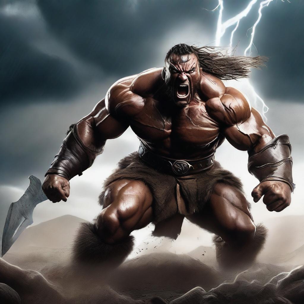 Unleash the Fury: Fierce Barbarian Warrior