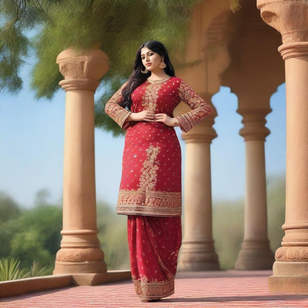 Embrace Tradition: Curvy Indian Beauty in Nature