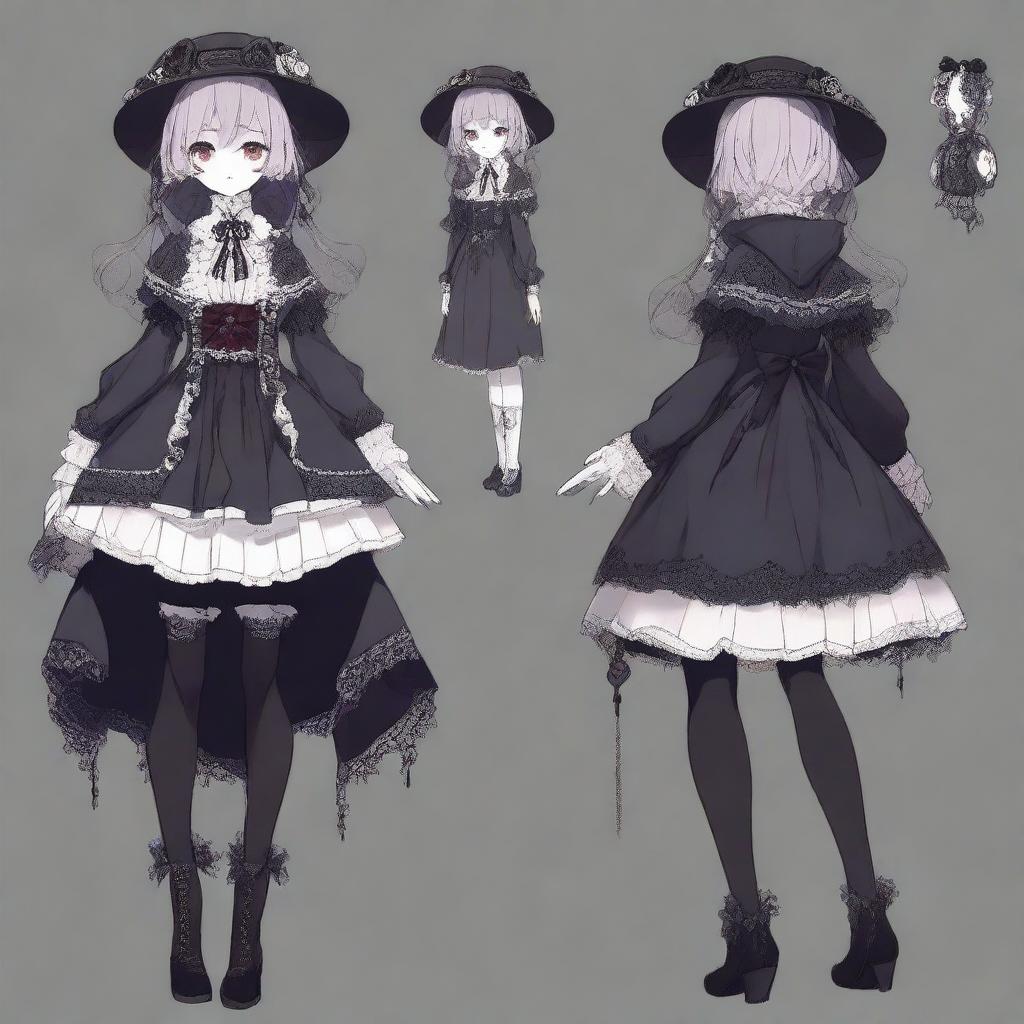 Chilling Elegance: A Dark Coquette Horror Game Protagonist