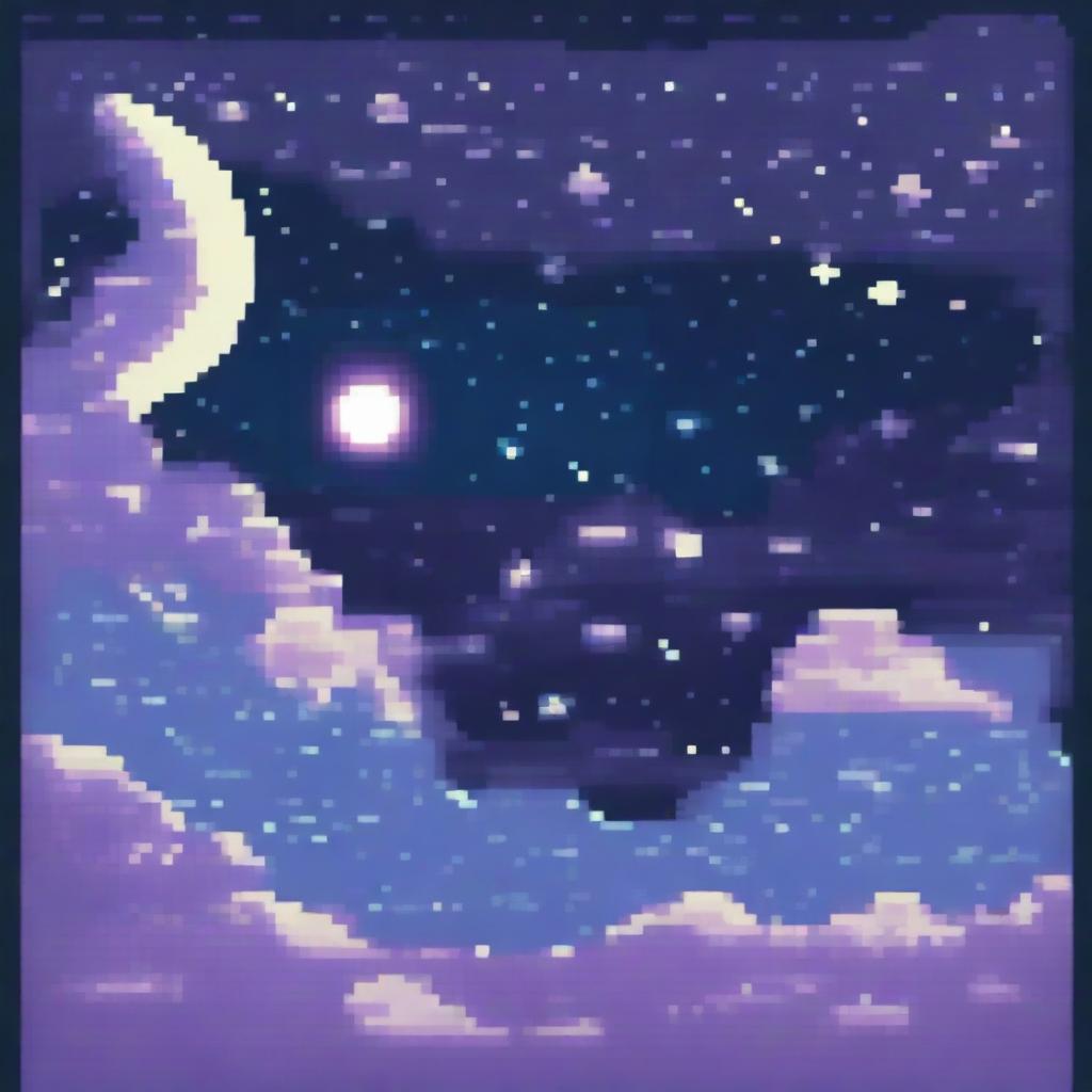 Enchanting Pixel Art Night Sky for Your YouTube Channel