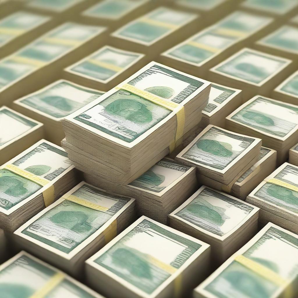 A Million Reais: Neatly Stacked Bundles of Brazilian Currency