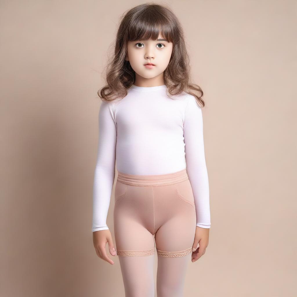 Charming Elegance: Young Girl in Pantyhose