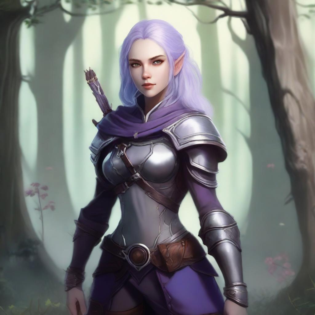 Explore the Mystical: Female Half-Elf Ranger in Enchanted Forest