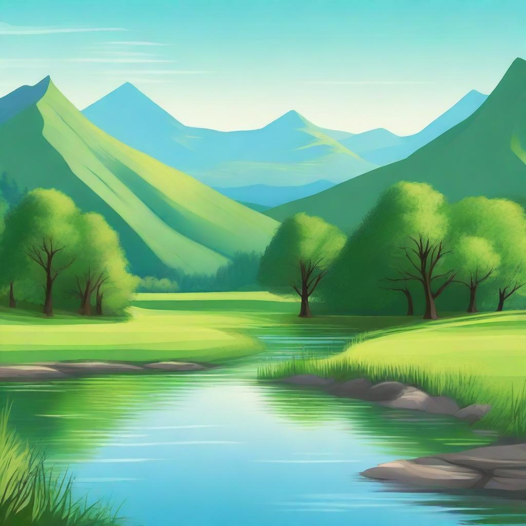 Discover Serenity: Lush Green Hills and a Gentle River