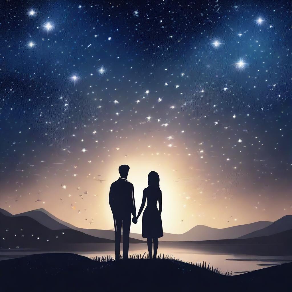 Under a Starry Sky: Embrace of Love