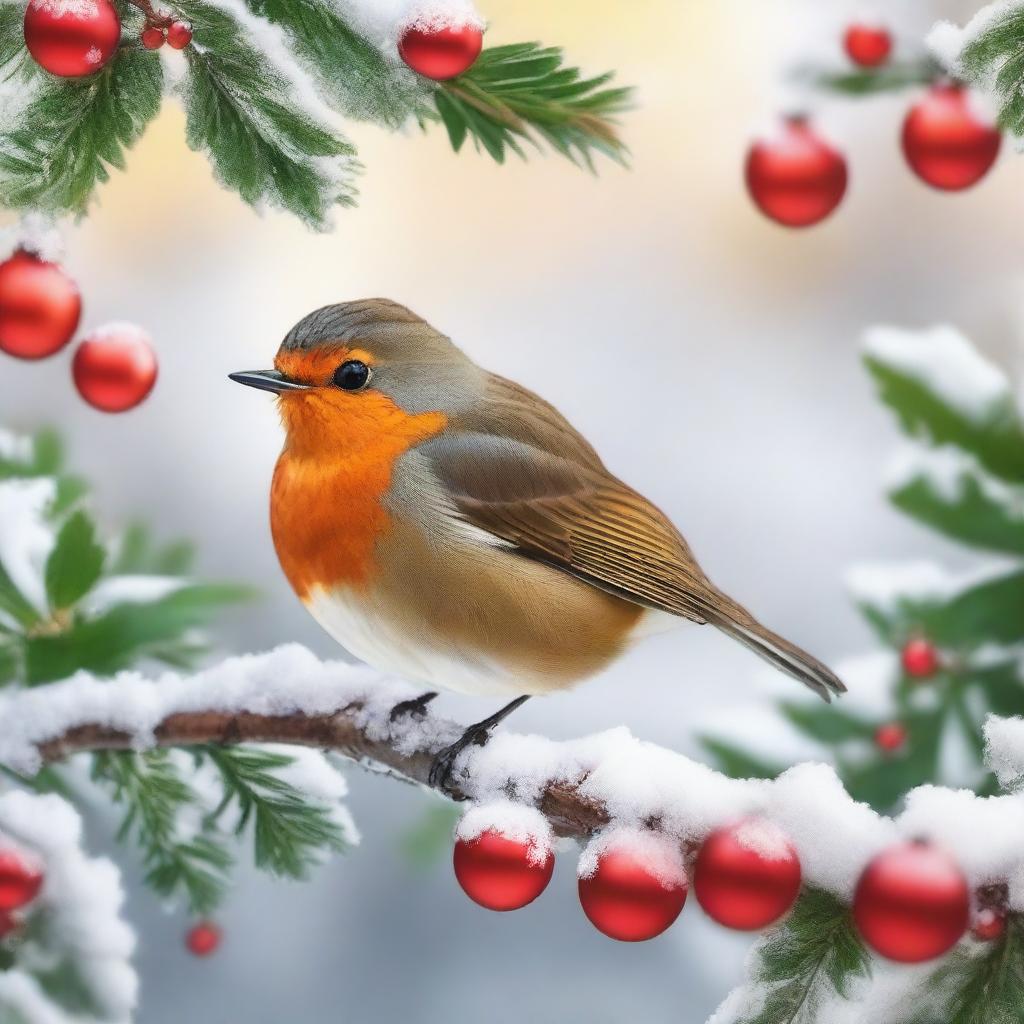 Charming Red Robin: A Christmas Delight