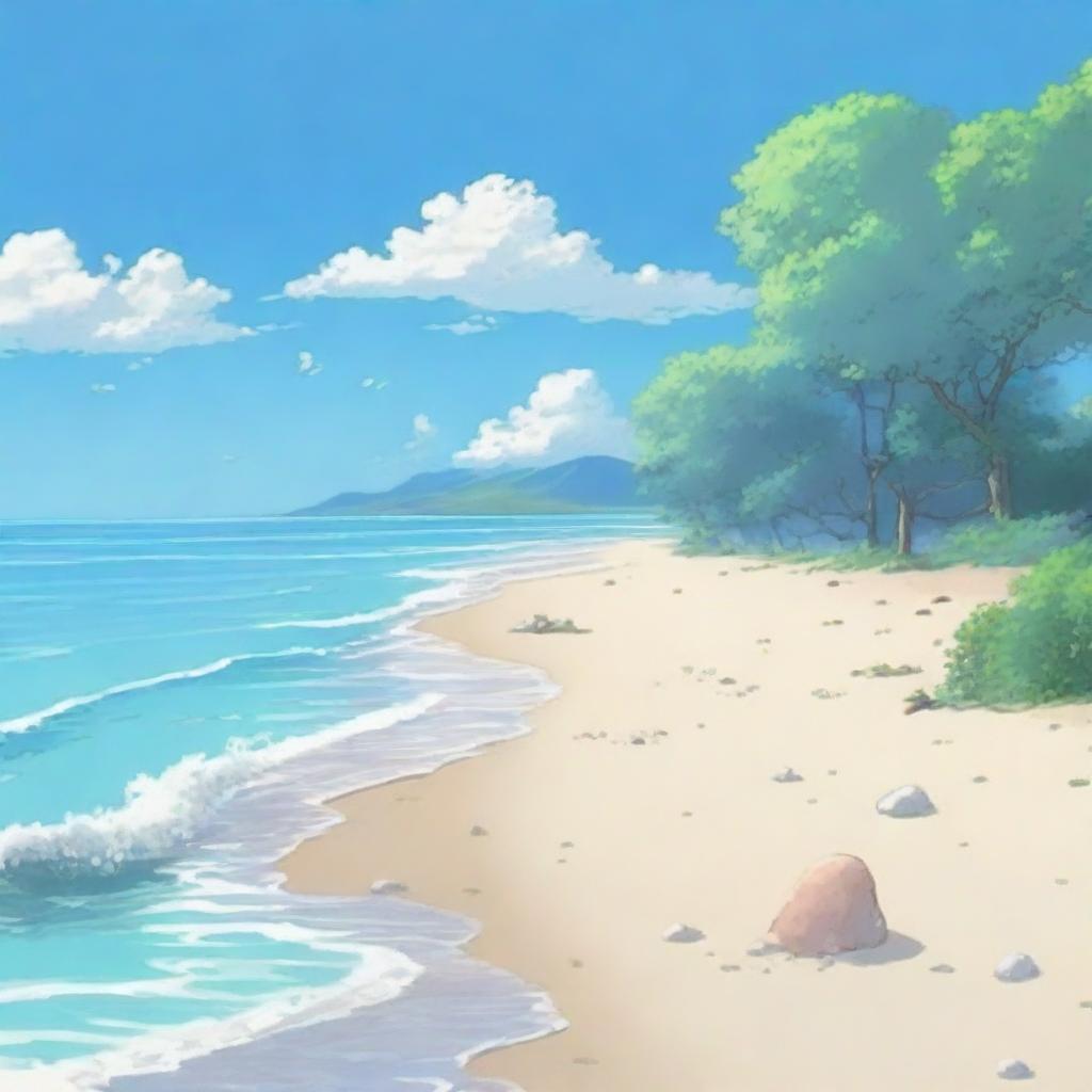 Enchanting Anime Ocean Shore Escape