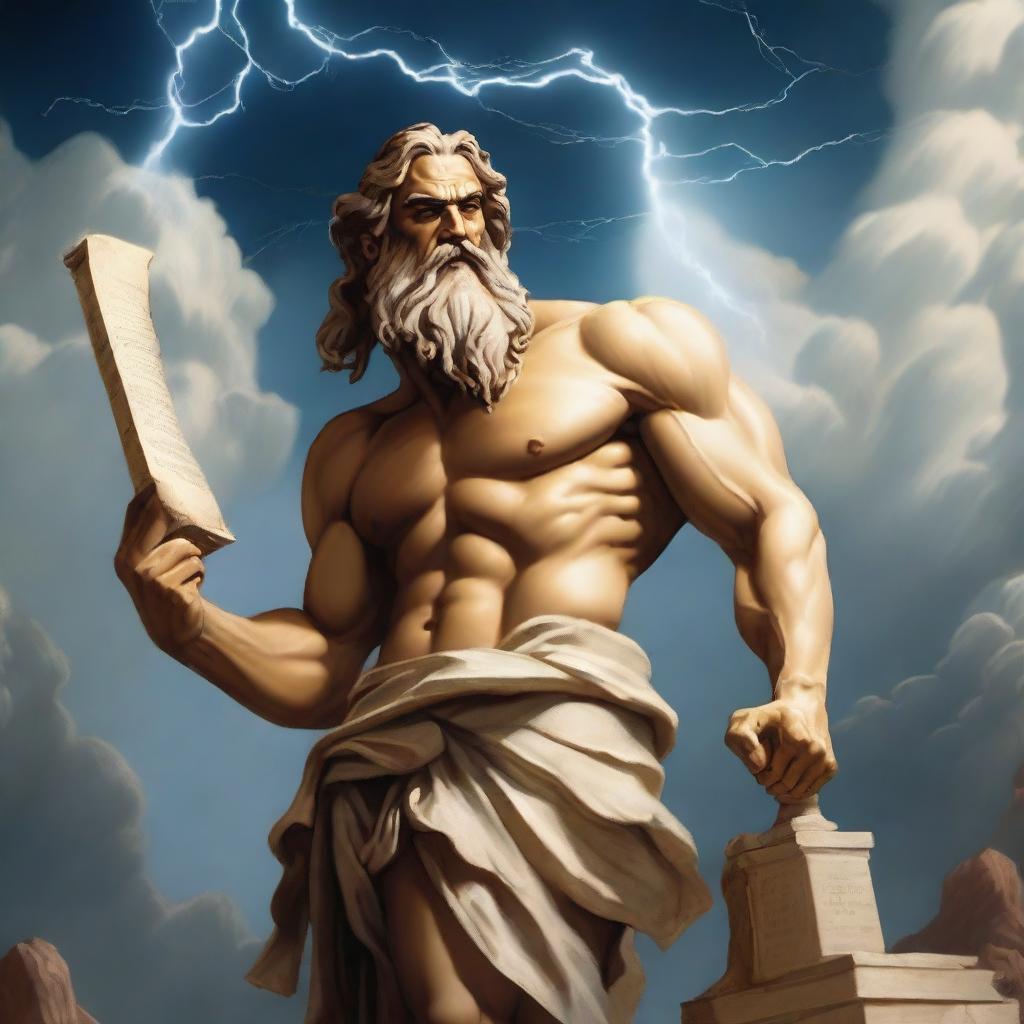 Zeus: The God of Thunder with Cartel77 Scroll