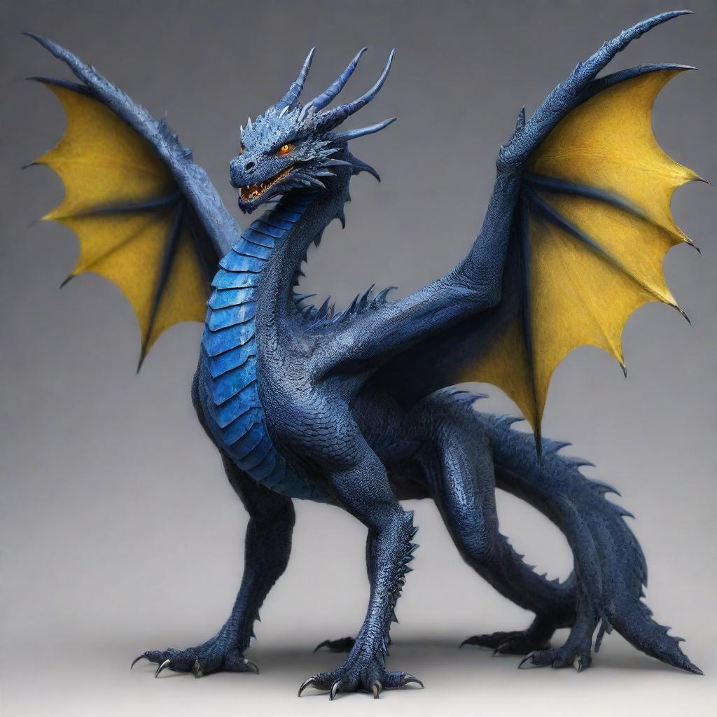 Dark Blue Dragon: Majestic Wings of Wonder