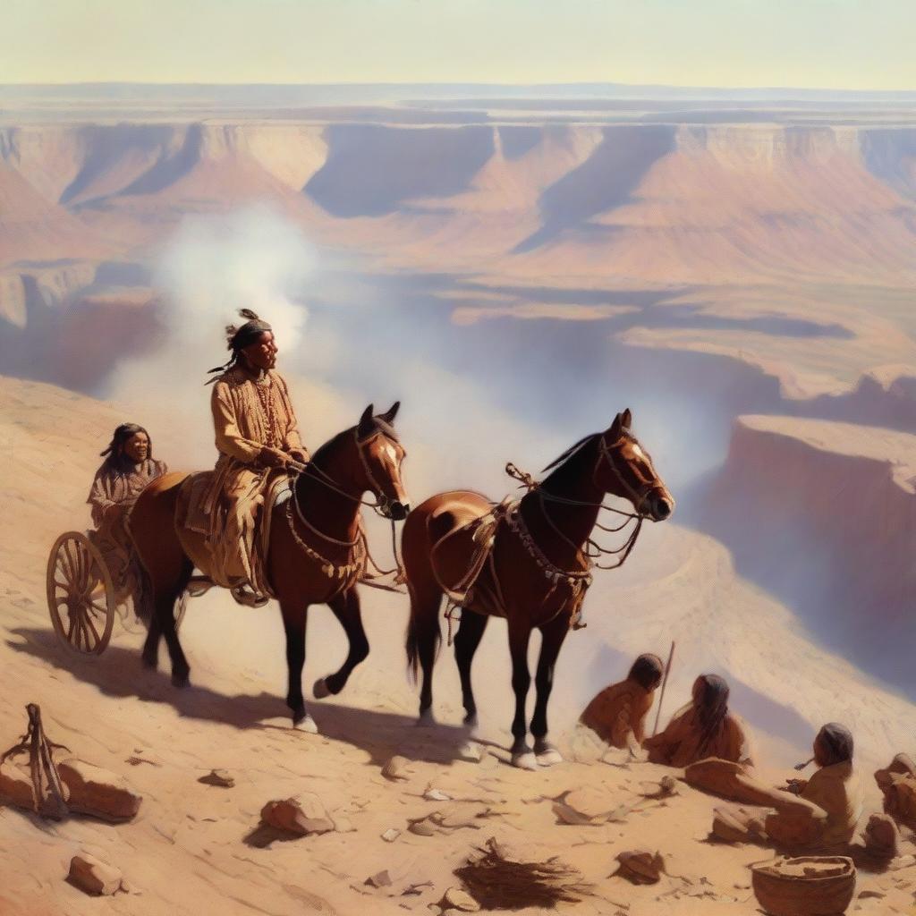 Native American Rider Overlooking the Canyon