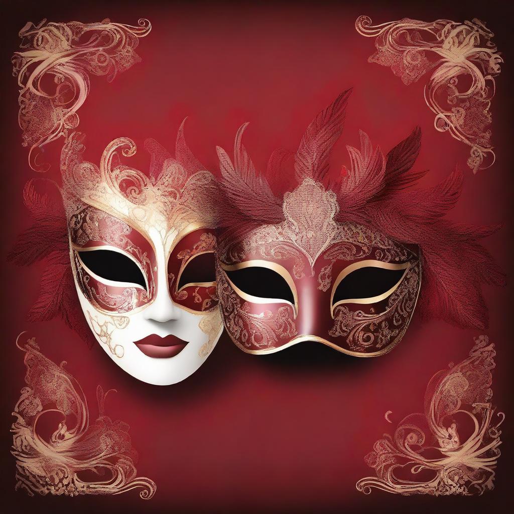 Mystique of Masquerade: A Dual Mask Illustration