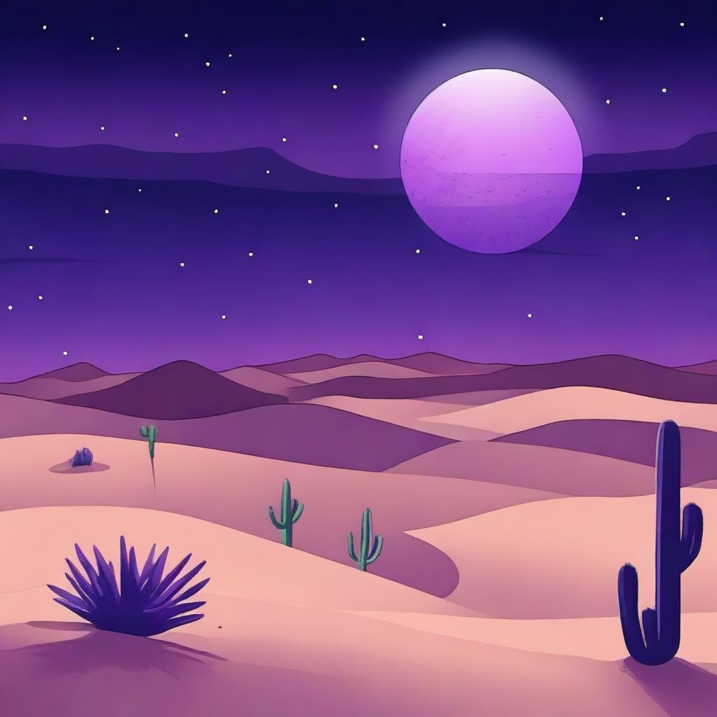 Mystical Desert Nights: Embrace the Purple Moon