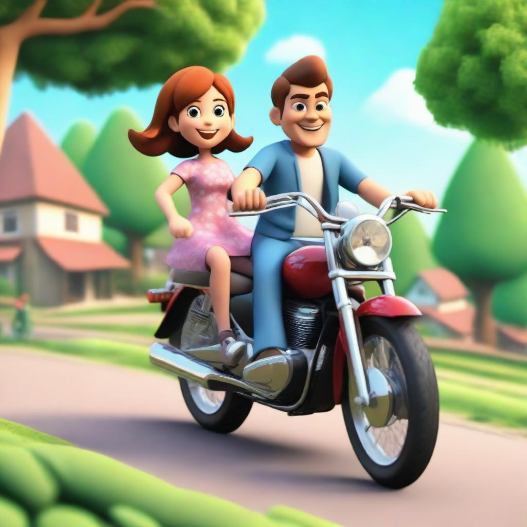 Family Fun on Two Wheels: Cartoon Adventure