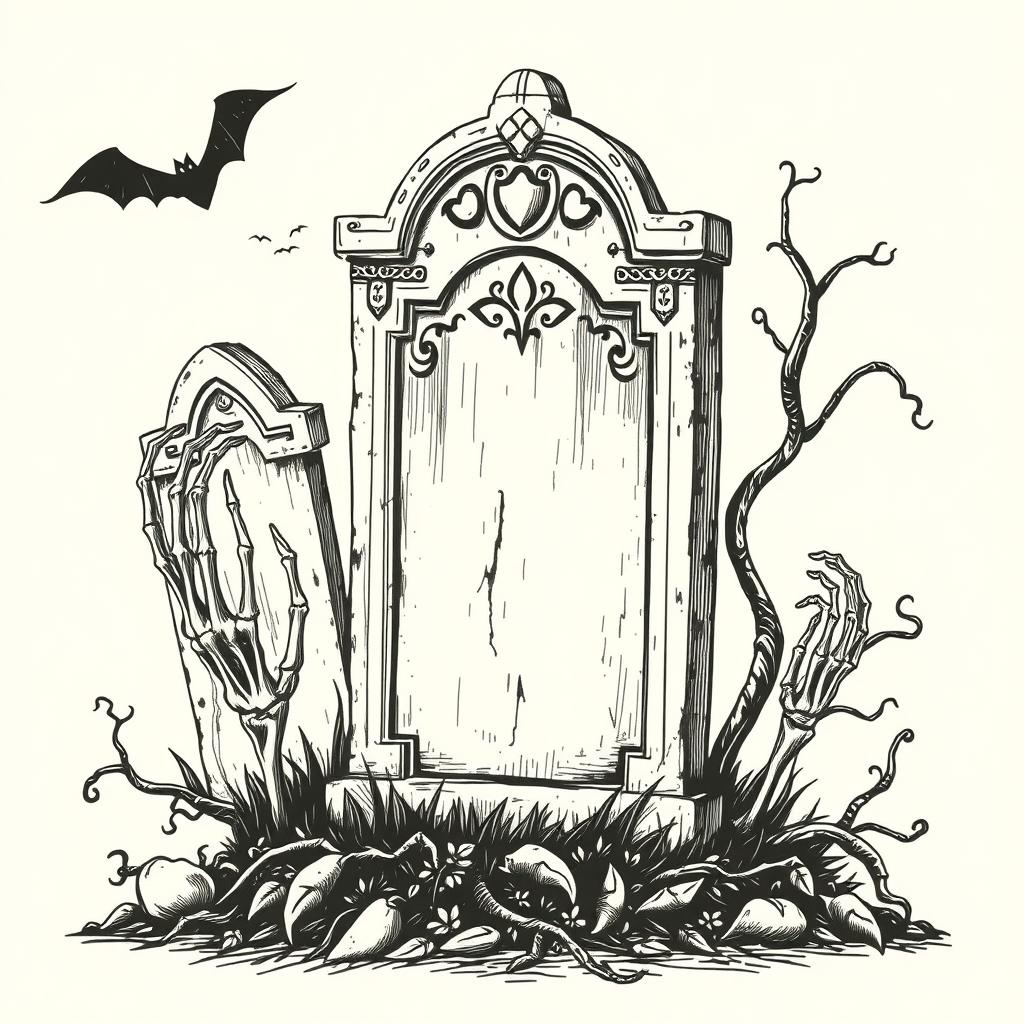 Spooktacular Vintage Halloween Tombstone Clip Art