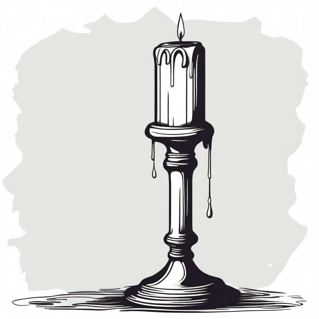 Enchanting Dripping Candlestick Sketch