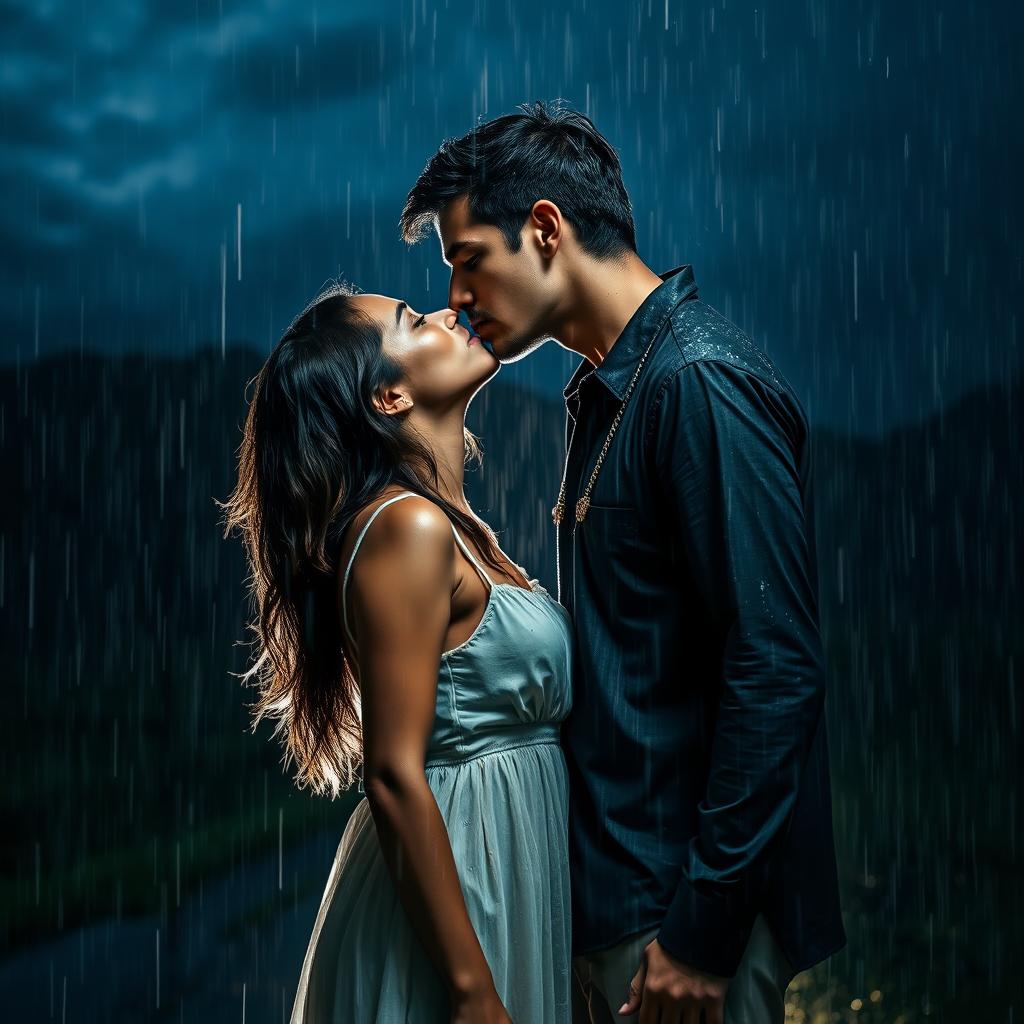 Under the Rain: A Romantic Kiss