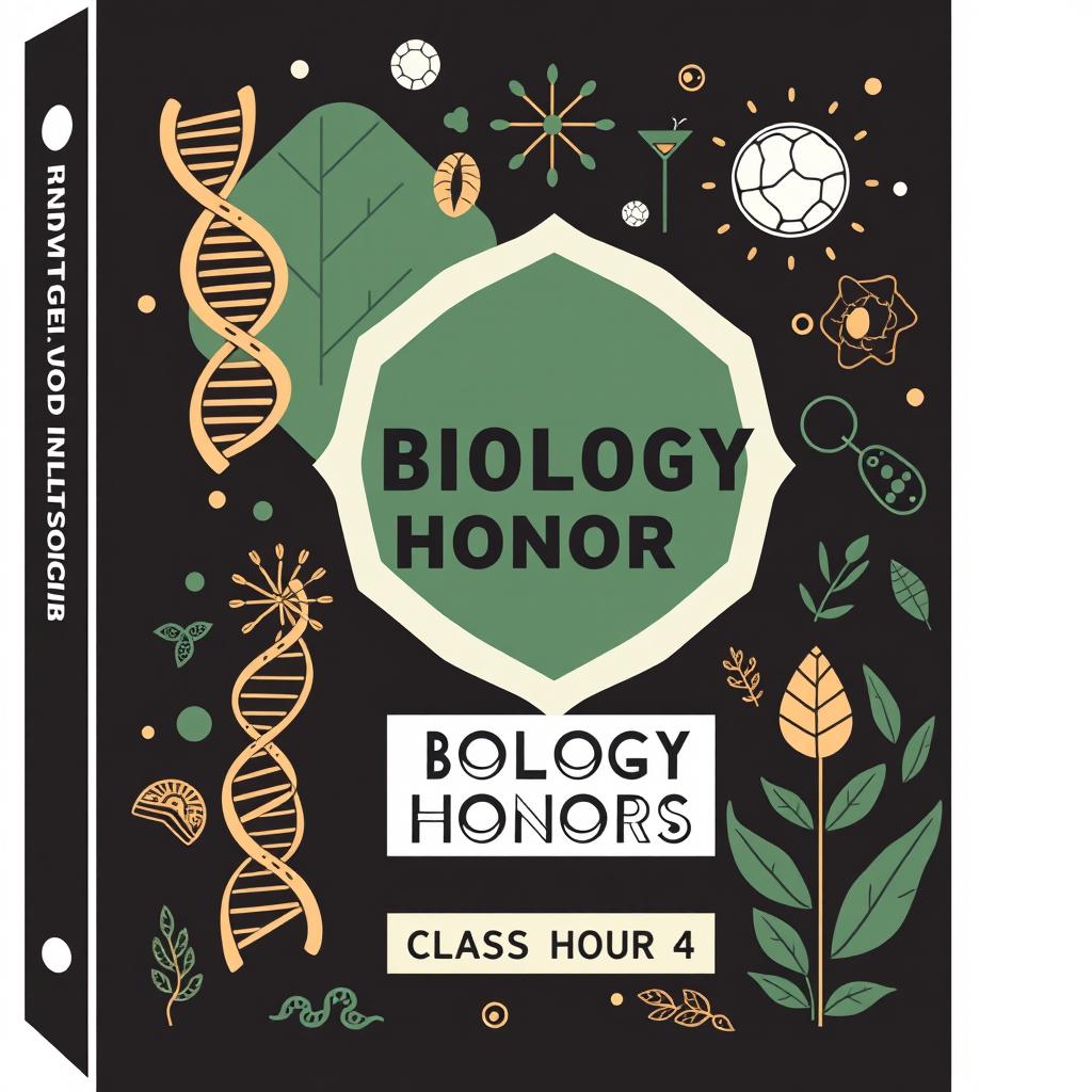 Bold Biology Honors Binder Cover for Him