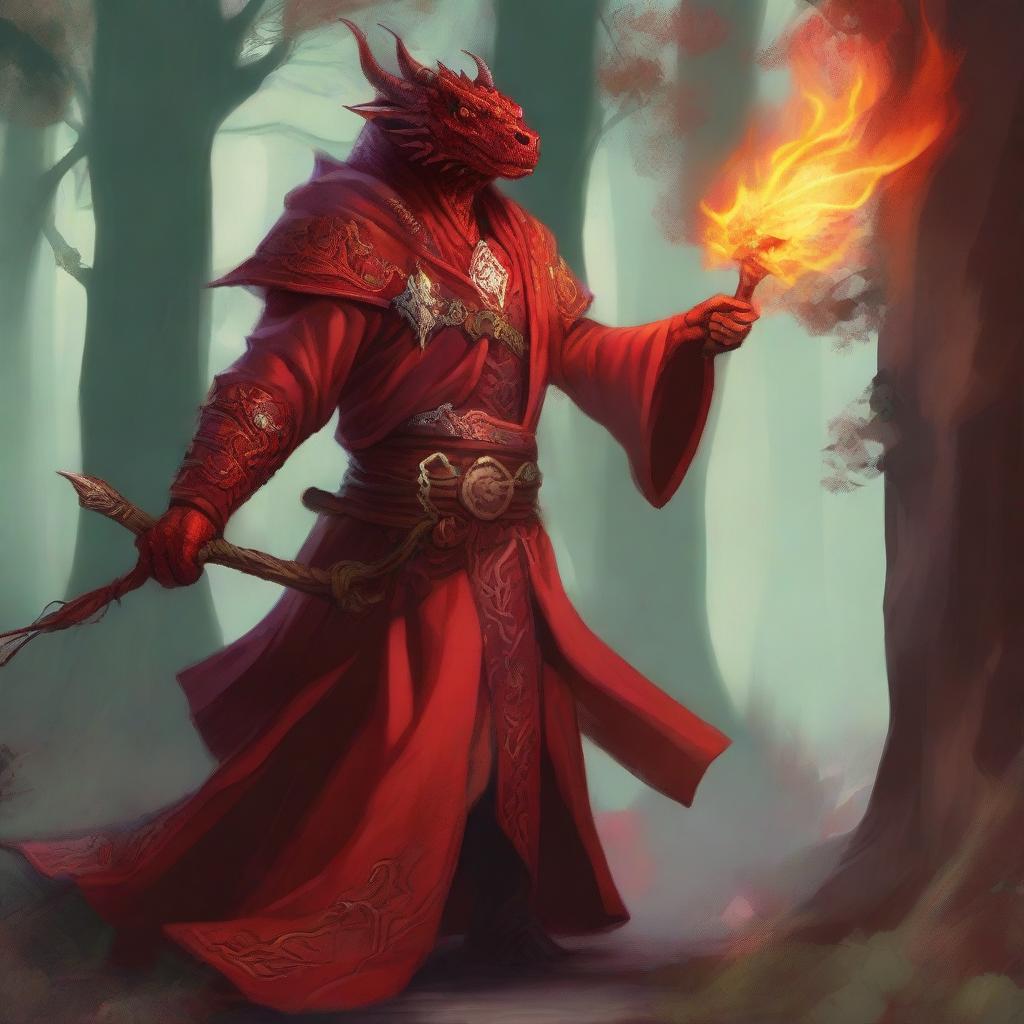 Thalgorok Flameheart: The Compassionate Red Dragonborn Healer