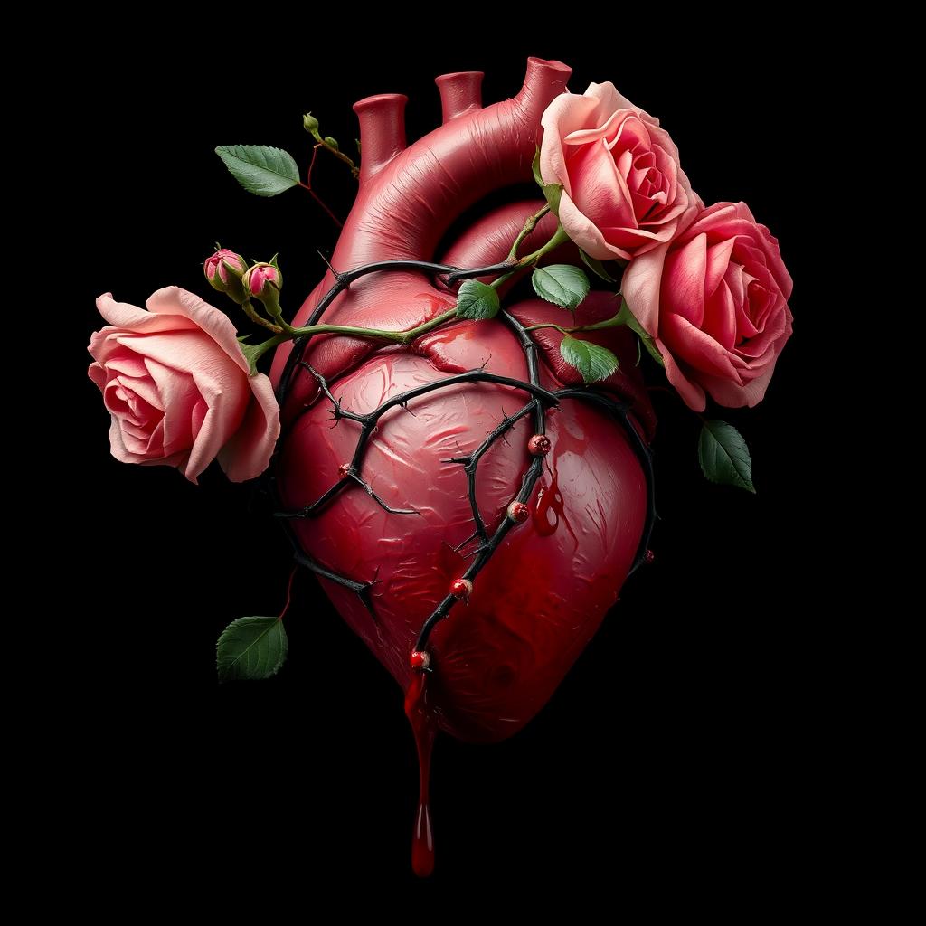Anatomically Correct Heart Wrapped in Thorns