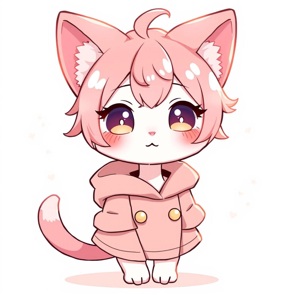 Adorable Femboy Neko with Pink Hair