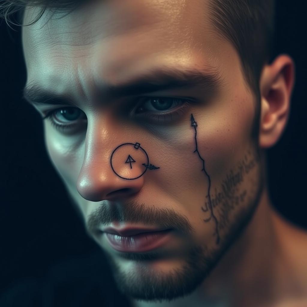 Bold & Original Face Tattoo Design for Men