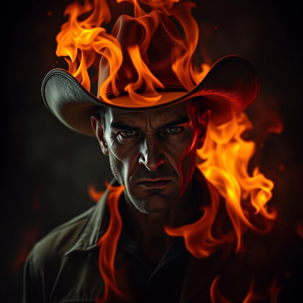 Eerie Cowboy: A Fiery Vision