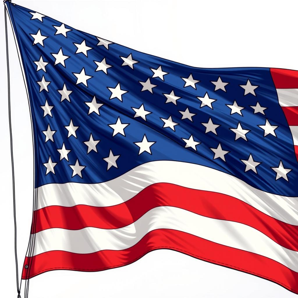 Reimagined American Flag with 60 Stars