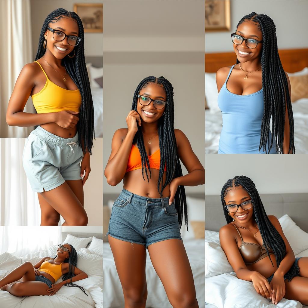 Stunning Black Girl with Long Box Braids