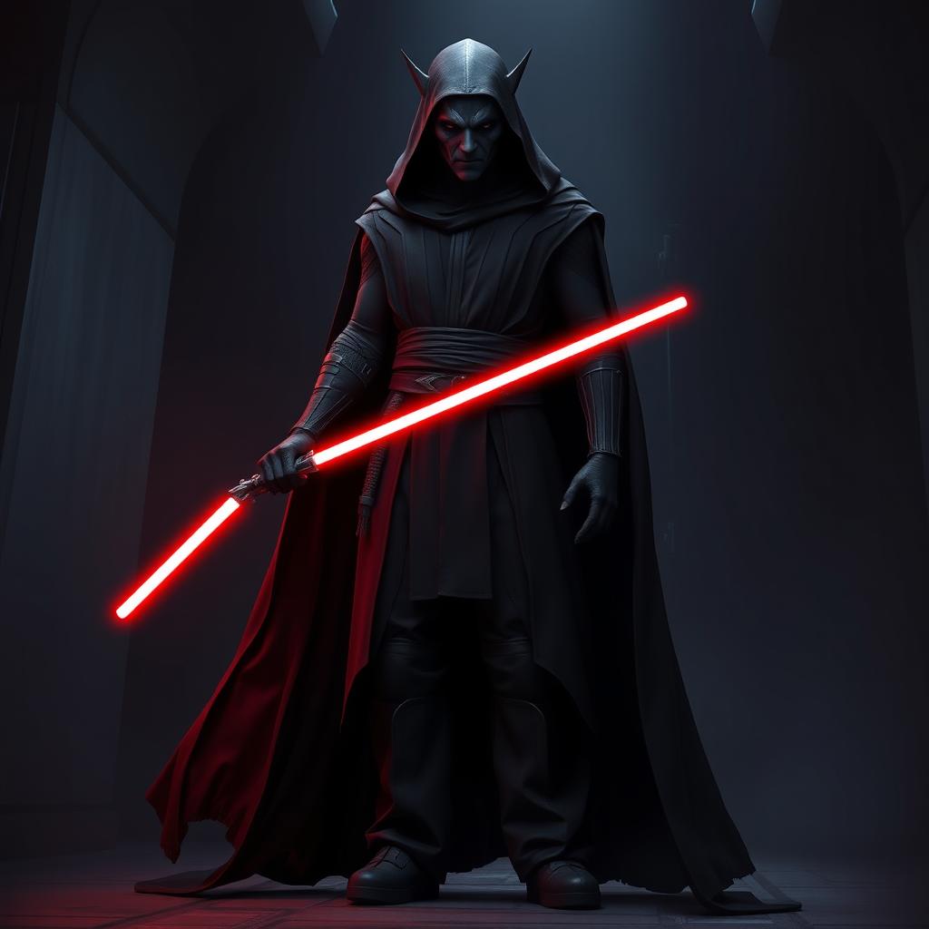 The Dark Sides Fury: Sith Lord Unleashes the Red Lightsaber