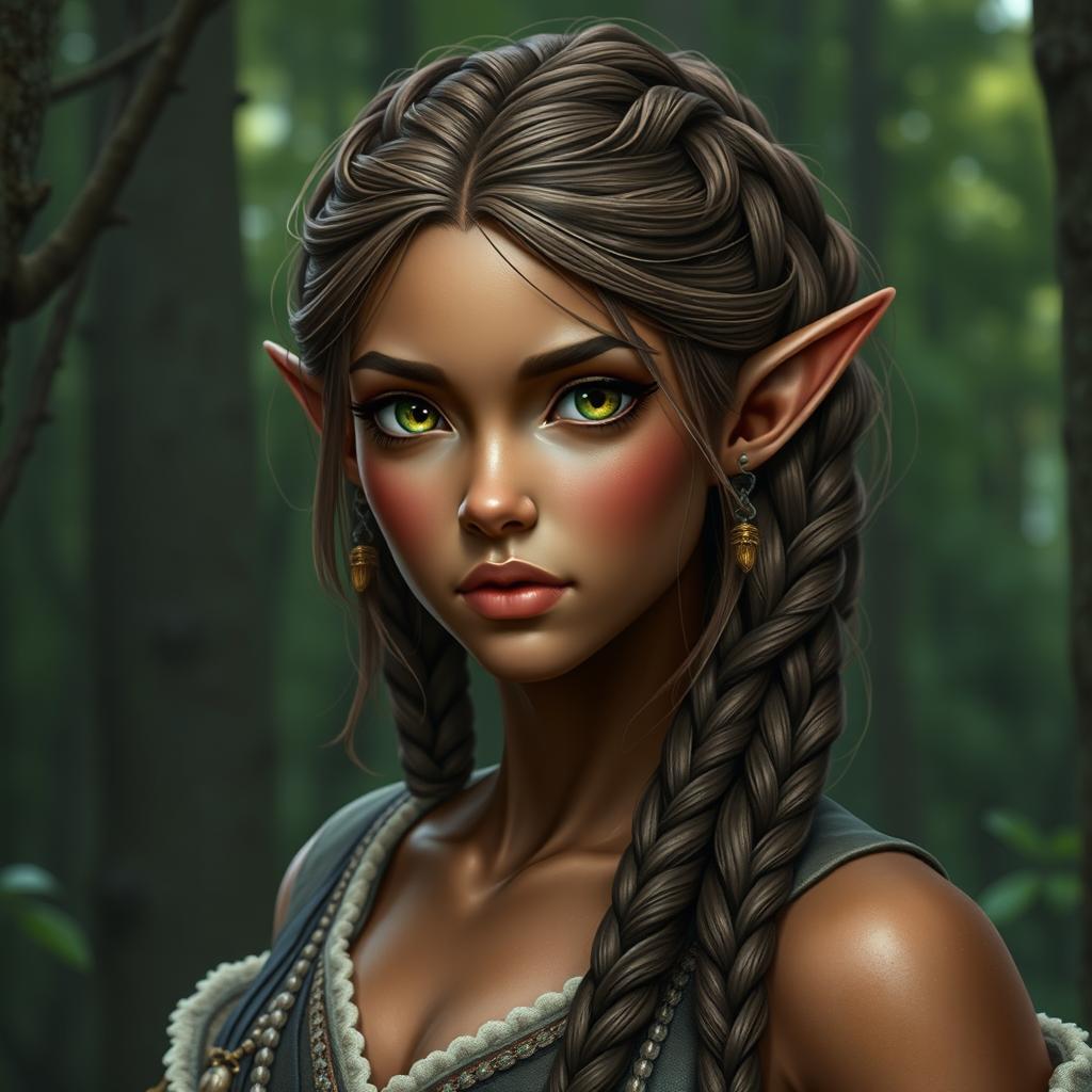 Moonlit Fey: Iridescent Elf with Bronze Skin