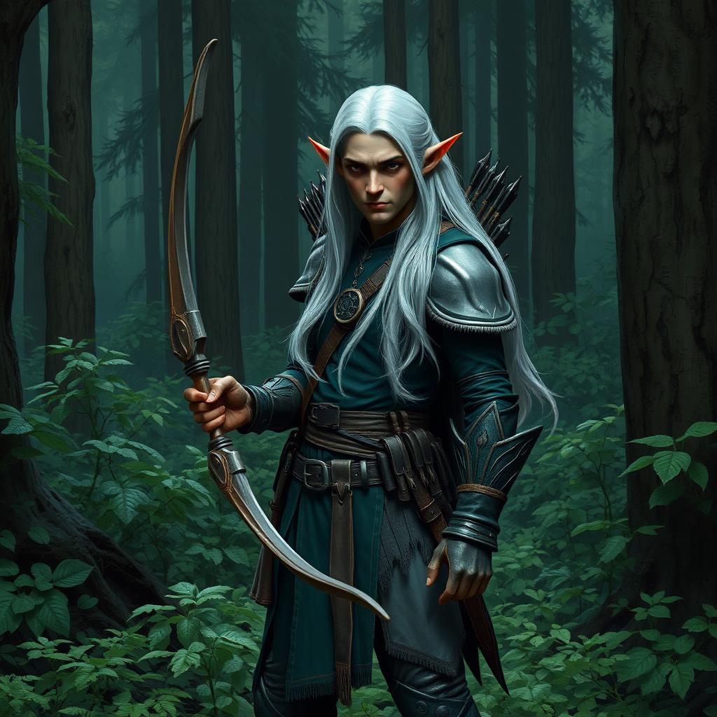 Moonlit Pursuit: Dark Elf Ranger